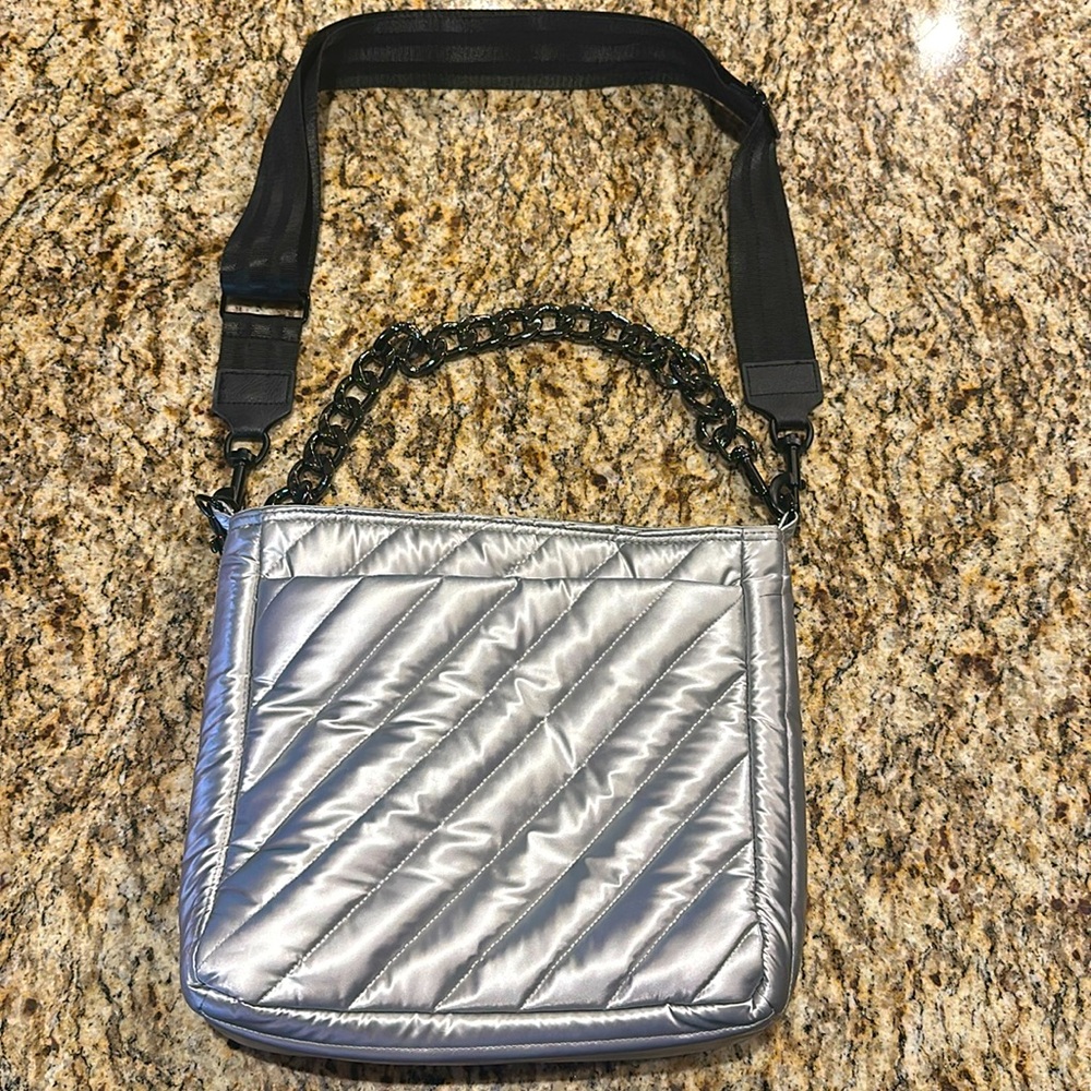 THINK ROLYN silver cloud shoulder bag with 2 straps
